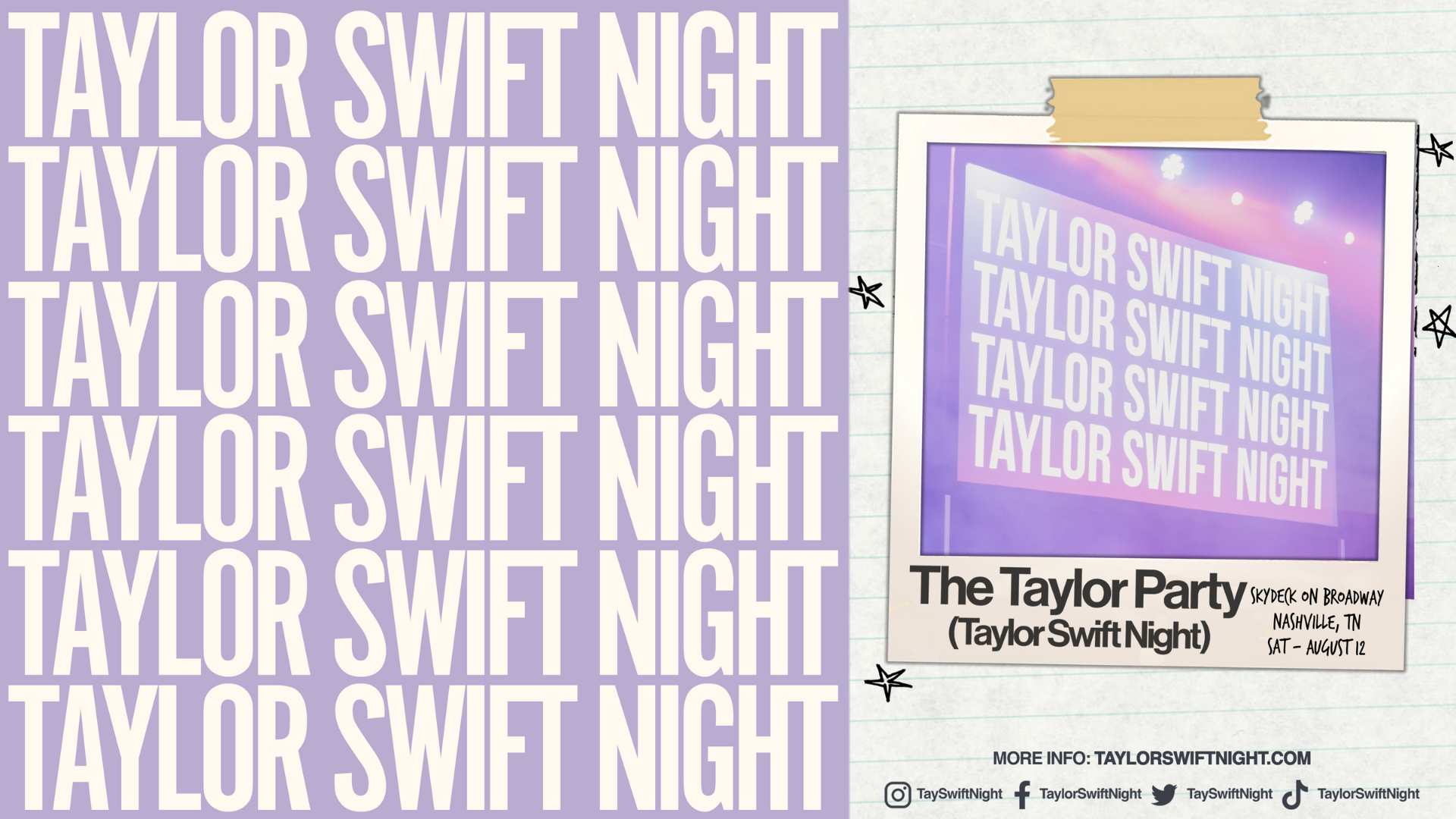 Promo image of The Taylor Party: Taylor Swift Night