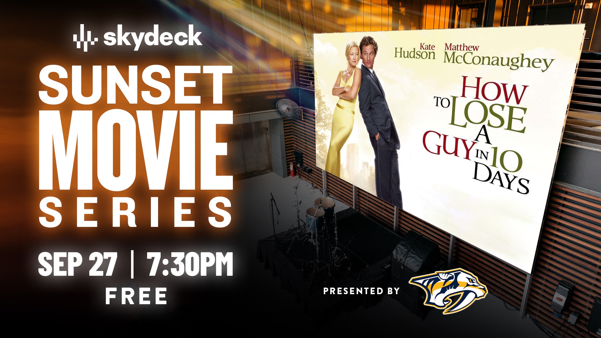 Promo image of Sunset Movie Series presented by The Nashville Predators | How To Lose A Gu...