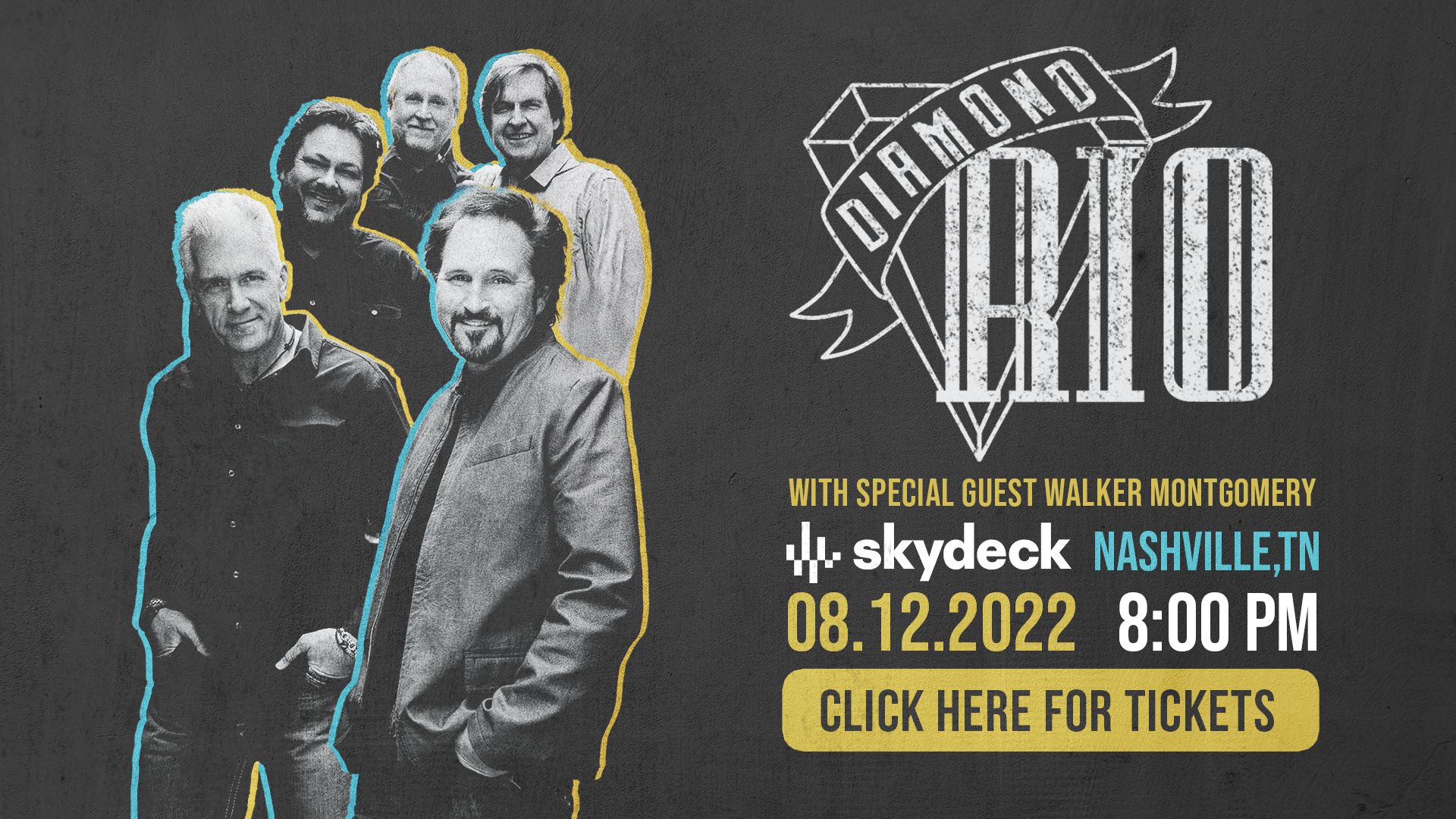 Promo image of Diamond Rio with Special Guest Walker Montgomery on Skydeck