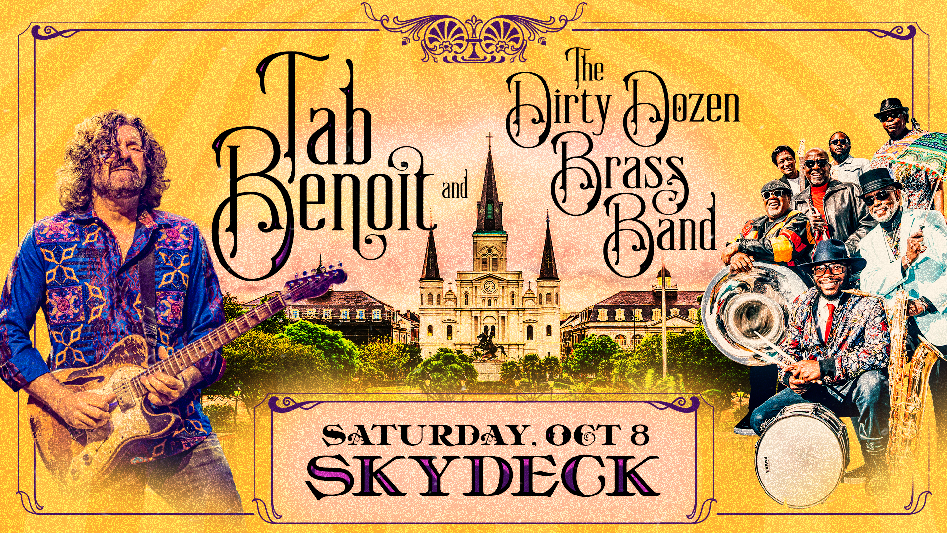 Promo image of Tab Benoit with Special Guest Dirty Dozen Brass Band on Skydeck