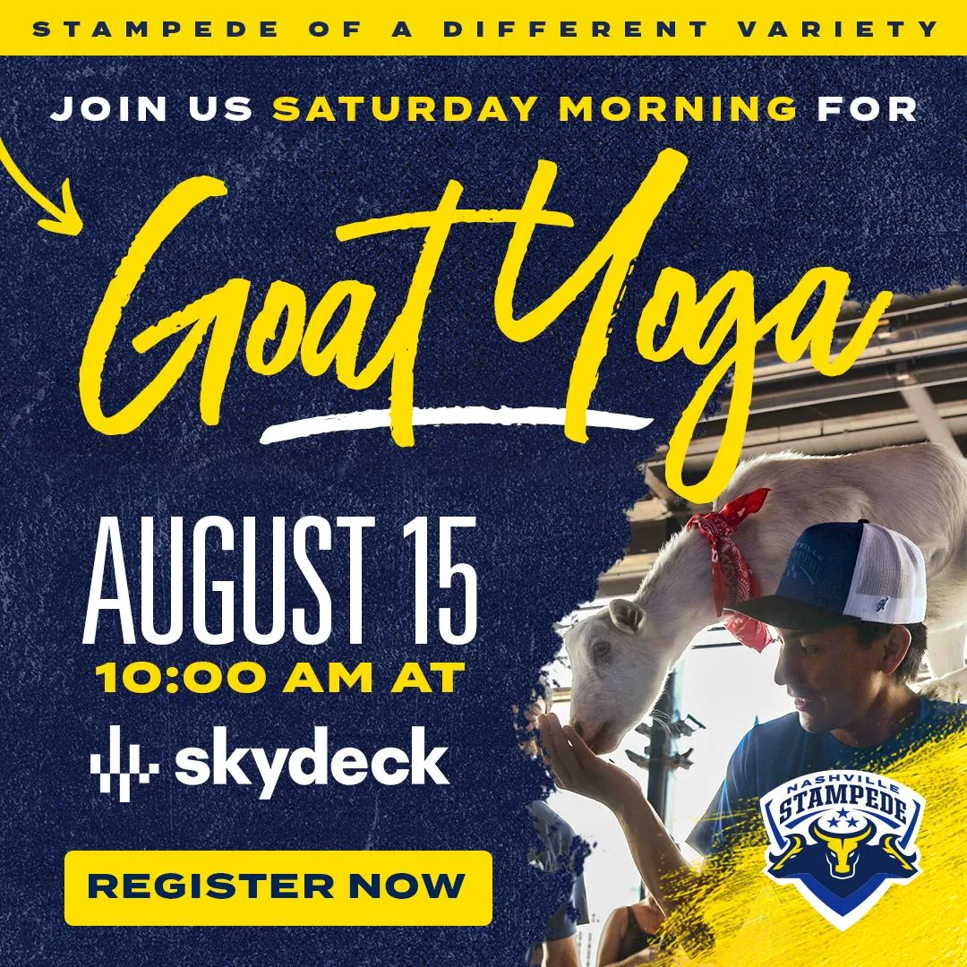 Nashville Stampede | Goat Yoga - hero