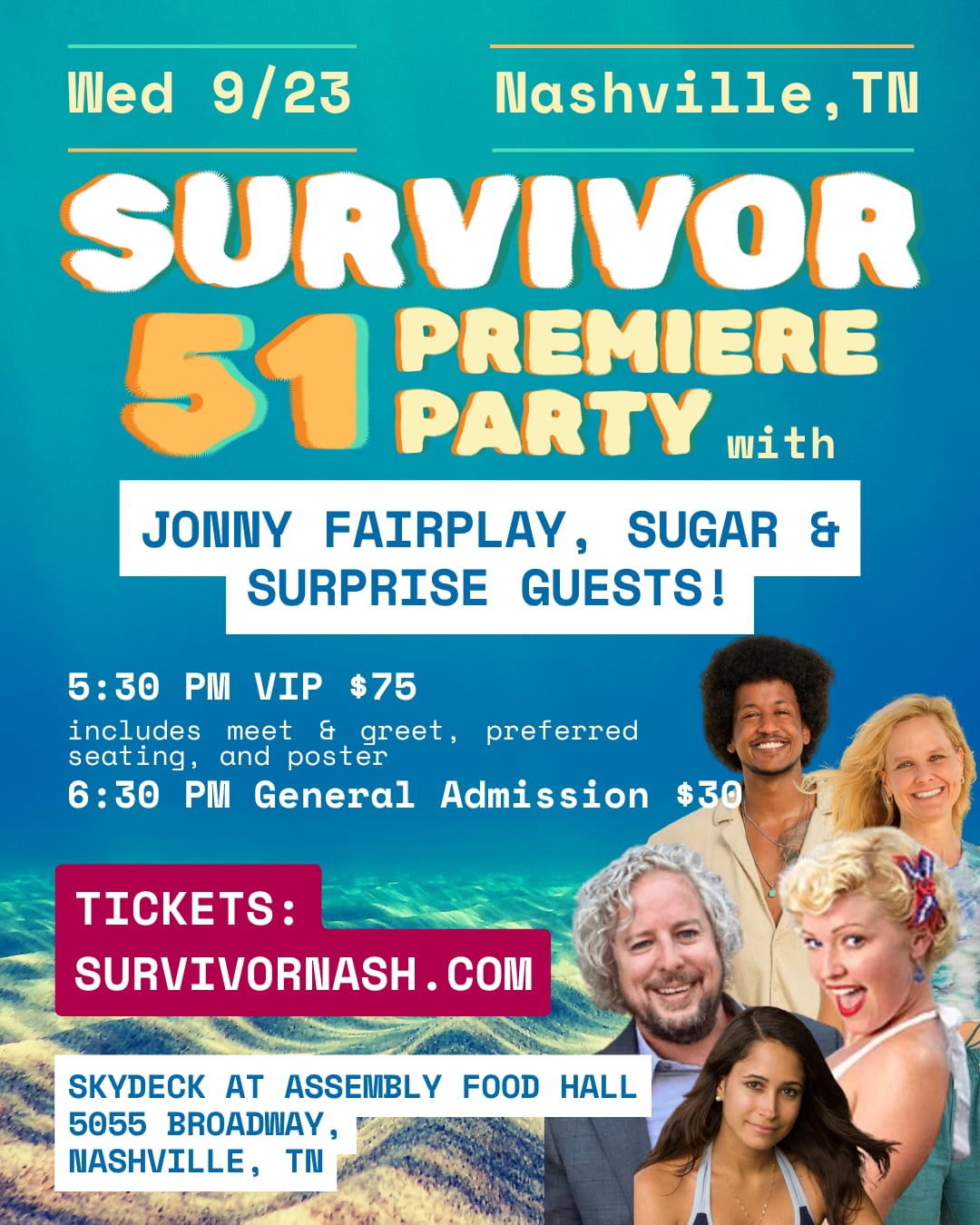 SURVIVOR Premiere Watch Party – ft JONNY FAIRPLAY & SUGAR