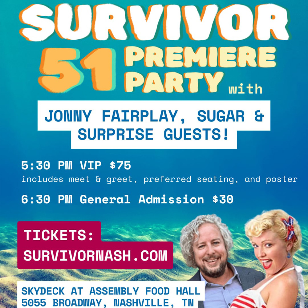 SURVIVOR Premiere Watch Party – ft JONNY FAIRPLAY & SUGAR - hero