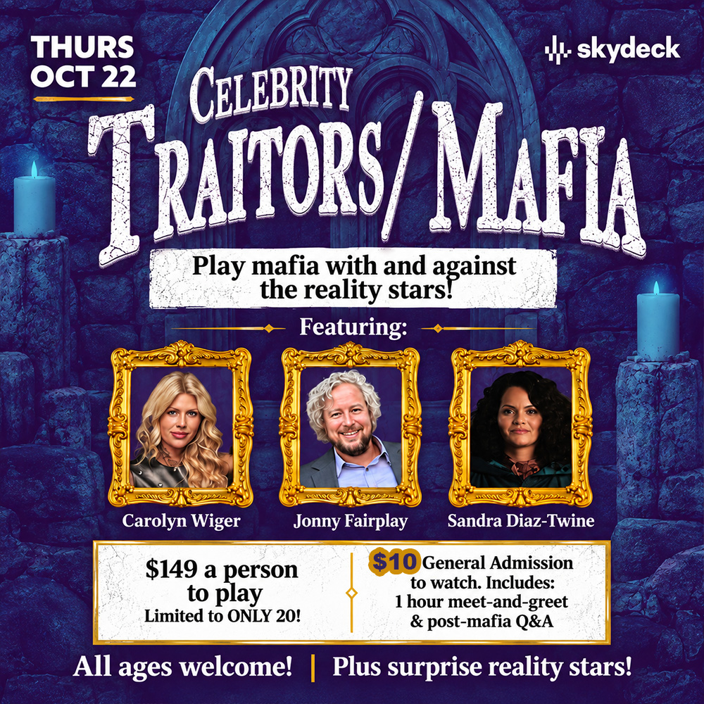 Promo image of The Traitors Watch Party – ft Carolyn Wiger, Sandra Diaz, and Jonny F...